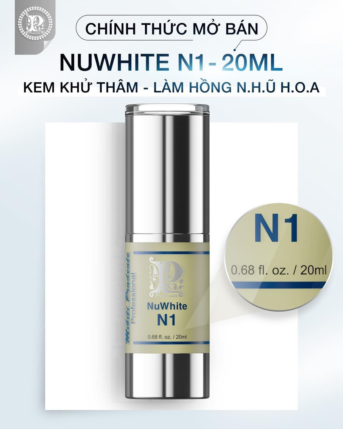 Kem hồng nhũ hoa Nuwhite n1 20ml